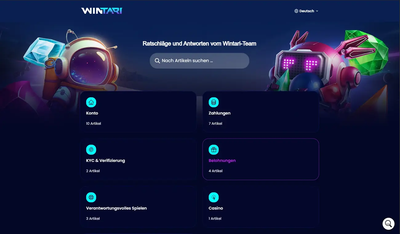 Casino Wintari Kundensupport